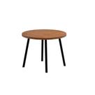 Mesa de Sala Jantar Stellar 1599 Aço c/Tampo Madeirado Redondo 100cm Nogal/Preto - Carraro