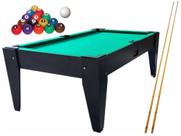 Mesa de sinuca bilhar completa com bolas numeradas + tacos