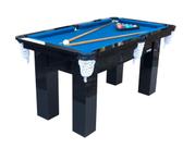 Mesa de sinuca bilhar snooker RM3 Engers - laka preta -Base Ultra - tecido azul petróleo