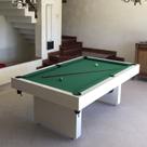 Mesa de Sinuca e Bilhar Sedução Carlin Bilhares Superfície em Pedra de Ardósia 20mm 2,20 x 1,20 Branca Tecido Verde