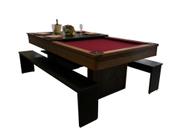 Mesa de Sinuca e Jantar com 2 Bancos - 2,00x1,10