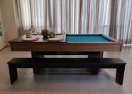 Mesa de Sinuca e Jantar com 2 Bancos - 2,34x1,34