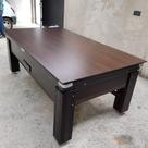 Mesa de Sinuca e Jantar Gaveta Madeira Maciça Carlin Bilhares Superfície em Pedra de Ardósia 20mm 2,20 x 1,20 Tabaco Tecido Verde