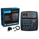 Mesa de Som 4 Canais LMR-0401UB USB Player Rec Bluetooth Lyco