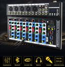 Mesa de Som 7 Canais Profissional Equalizador Bluetooth Usb Placa de Som Interface de Áudio Mixer
