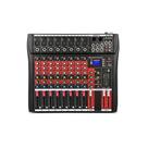 Mesa de Som 8 Canais Placa de Som Com Interface de Áudio Mixer Efeito Bluetooth USB MP3 +48V