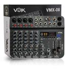Mesa De Som 8 Canais Voik VMX08 USB Bluetooth 99 Efeitos Interface de Áudio Live Streaming 48v Phantom Power HIZ Processamento Digital Bivolt 110 220v