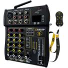 Mesa de Som Player Mixer M0302P Eros 3 Canais DJ Equalizador Bluetooth USB FM c/ Controle