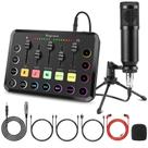 Mesa de som recarregável Wegrower com tripé para jogos e podcasting - Phantom Power de 48 V, duas entradas para microfone, iluminação RGB, cancelamento de ruído com 1 clique, trocador de voz, plug and play (W-11BK) Mesa de som recarregável Wegrower com tripé para jogos e podcasting - Phantom Power de 48 V, duas entradas para microfone, iluminação RGB, cancelamento de ruído com 1 clique, trocador de voz, plug and play (W-11BK)