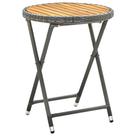 Mesa de Té vidaXL de 60 cm Gris para Exteriores en Polirratán y Madera Maciza de Acacia Mesa de Té vidaXL de 60 cm Gris para Exteriores en Polirratán y Madera Maciza de Acacia