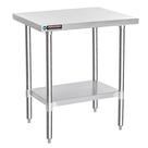 Mesa de trabalho DuraSteel em aço inoxidável 24x30 com prateleira embaixo NSF Mesa de trabalho DuraSteel em aço inoxidável 24x30 com prateleira embaixo NSF