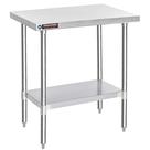 Mesa de trabalho DuraSteel em aço inoxidável 30x36 com prateleira embaixo NSF Mesa de trabalho DuraSteel em aço inoxidável 30x36 com prateleira embaixo NSF