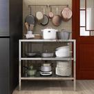 Mesa de Trabalho em Aço Inox com 2 Prateleiras Perfeita para Padarias, Açougues, Pet Shops e Cozinhas