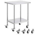 Mesa de trabalho VEVOR em aço inoxidável 60x75x95cm com 4 rodas Mesa de trabalho VEVOR em aço inoxidável 60x75x95cm com 4 rodas