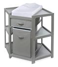 Mesa de troca de fraldas Badger Basket Corner com cesto cinza
