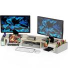 Mesa de utensílios domésticos simples Monitor Stand Riser, dupla com gaveta