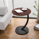 Mesa Decorativa Lateral Redonda Madeira e Metal Canto -