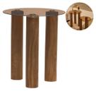 Mesa Decorativa Multiuso Em Madeira E Vidro Design Rústico