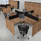 Mesa Delta Corporativa X 1,6cm Noce E Preto