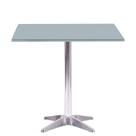 Mesa Delta em Alumínio 75 cm (Alt) Base em X Tampo MDP Quadrado 70 cm (Larg) x 2,50 cm (Alt) Cinza