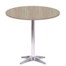 Mesa Delta em Alumínio 75 cm (Alt) Base em X Tampo MDP Redondo 60 cm (Larg) x 2,50 cm (Alt) CasaBlan