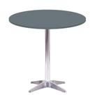 Mesa Delta em Alumínio 75 cm (Alt) Base em X Tampo MDP Redondo 60 cm (Larg) x 2,50 cm (Alt) Grafito