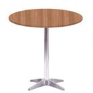 Mesa Delta em Alumínio 75 cm (Alt) Base em X Tampo MDP Redondo 60 cm (Larg) x 2,50 cm (Alt) Noce Nat