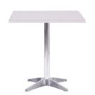 Mesa Delta em Alumínio 75 cm (Altura) com Tampo em MDP Quadrado 70 cm Branco
