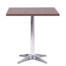Mesa Delta em Alumínio 75 cm (Altura) com Tampo em MDP Quadrado 80 cm Imbuia