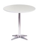 Mesa Delta em Alumínio 75 cm (Altura) com Tampo em MDP Redonda 60 cm Branco