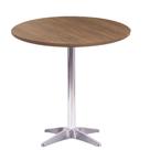 Mesa Delta em Alumínio 75 cm (Altura) com Tampo em MDP Redonda 70 cm Imbuia Mesa Delta em Alumínio 75 cm (Altura) com Tampo em MDP Redonda 70 cm Imbuia