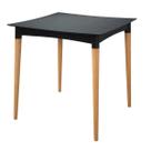 Mesa Diana Preta Tramontina 70cm em Polipropileno com Pernas de Madeira Natural