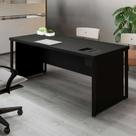 Mesa Diretor com Caixa de Tomadas e Porta Objetos para Escritório 180cm Corporate Preto