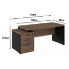 Mesa Diretor com Gaveteiro Pedestal Tampo 40mm 2 Gavetas 1 Pasta Pé Direito