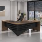 Mesa Diretor para Escritório em L em Tamburato Ld 200cm Artany