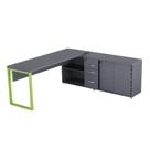 Mesa Diretora Pé Balcão Com 03 Gavetas Tubolar PE40 Pandin 1,89 M Grafito e Verde Mesa Diretora Pé Balcão Com 03 Gavetas Tubolar PE40 Pandin 1,89 M Grafito e Verde