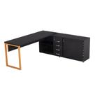 Mesa Diretora Pé Balcão Com 04 Gavetas Tubolar PE40 Pandin 1,89 M Preto e Laranja Mesa Diretora Pé Balcão Com 04 Gavetas Tubolar PE40 Pandin 1,89 M Preto e Laranja