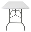Mesa Dobravel 122x74 Cm Plastico Branca Compacta Tipo Maleta