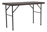 Mesa Dobravel 122x74 Cm Rattan Compacta Tipo Maleta