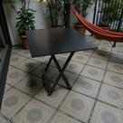 Mesa Dobrável 70x70 com Tampo em MDF Preto