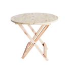 Mesa Dobrável 80cm Redonda Madeira Maciça S/Pintura