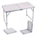 Mesa Dobravel Aluminio 90x60cm Vira Maleta Camping