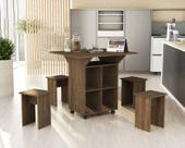 Mesa Dobrável Annie com Bancos - Castanho