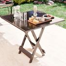 Mesa Dobrável Articulada 70x70cm Preta com Tampo Quadrado 75cm Mesa Portátil Compacta para Varanda Sacada Área Gourmet Churrasqueira Bar e Eventos