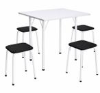 Mesa dobravel com mocho branca 4 banquetas Mesa dobravel com mocho branca 4 banquetas