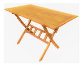 Mesa Dobravel De Madeira Para Varanda E Jardim 120x70 Cm