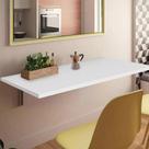 Mesa Dobrável de Parede 37x70 Branca Com Suporte Mesa Dobrável de Parede 37x70 Branca Com Suporte