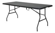 Mesa Dobravel De Plastico Preta Jardim Camping 74x74x180 Cm