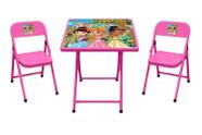 Mesa Dobrável Infantil Atividade Didática 2 Cadeiras Em Aço