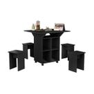 Mesa dobravel jantar com rodizio 4 banquetas Annie Basoto